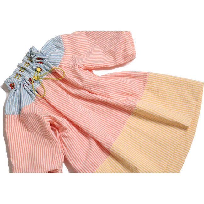Pia Cinched Seersucker Smock Dress, Waze Mix - Dresses - 4