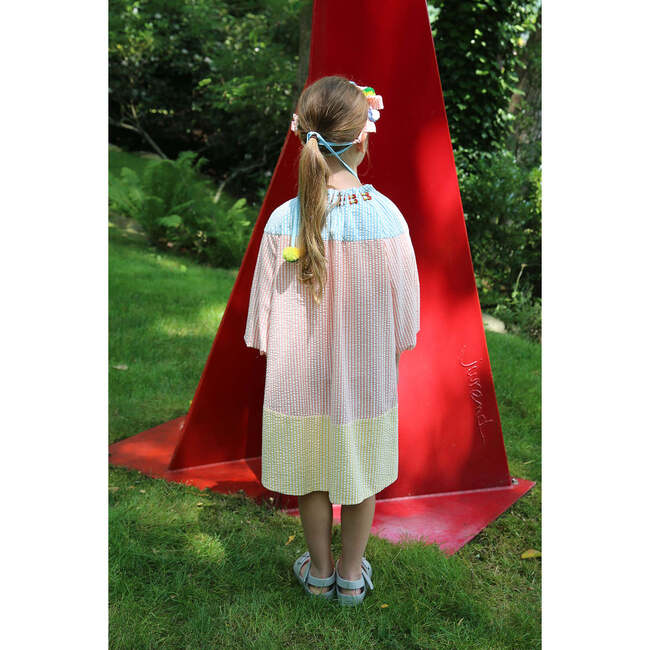 Pia Cinched Seersucker Smock Dress, Waze Mix - Dresses - 5