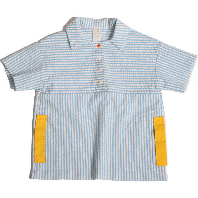 Frank Seersucker Golf Shirt, Waze Mix - Polo Shirts - 1