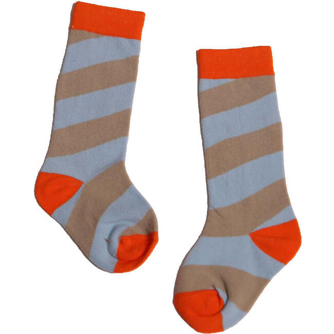 Diagonal Color Block Socks, Malibu Mix