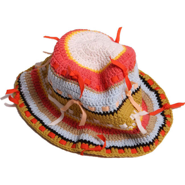 Camila Crochet Bucket Hat, Rainbow - Hats - 1