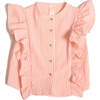 Baiana Ruffle Shell Seersucker Blouse, Cone - Blouses - 1 - thumbnail