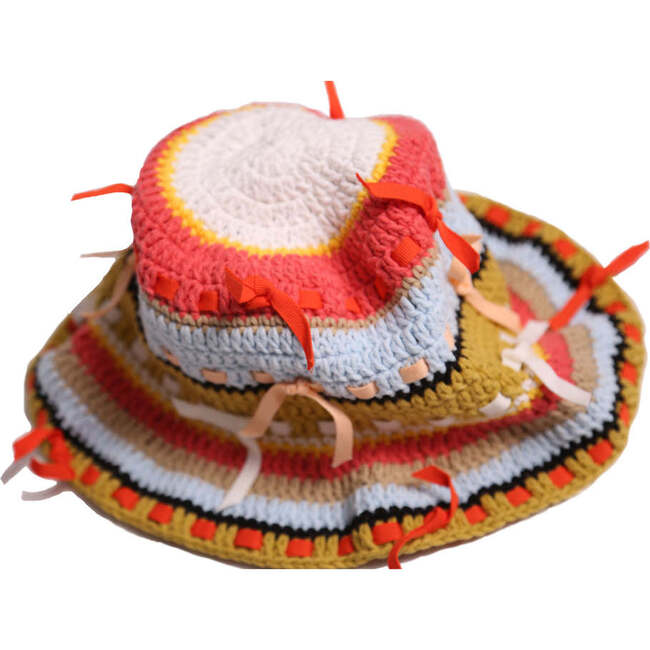 Camila Crochet Bucket Hat, Rainbow - Hats - 3