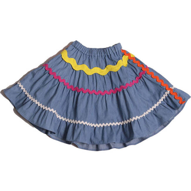 Criss Cross Flare Skirt, Malibu - Skirts - 3