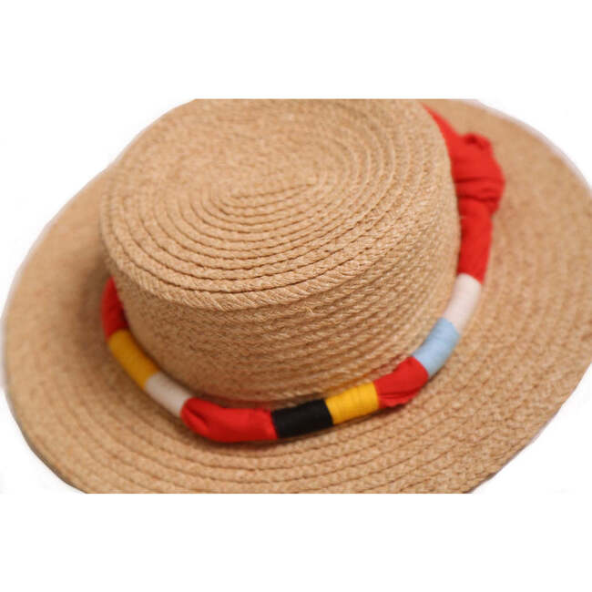 Picnic Straw Boater Hat With Knotted Ribbon, Stop - Hats - 2