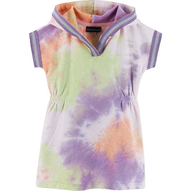 Tie-Dye Hooded Cover-Up, Rainbow - Cover-Ups - 1