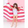 Tie-Dye Dotted Ruffle One-Piece Swim Suit, Aqua - One Pieces - 2