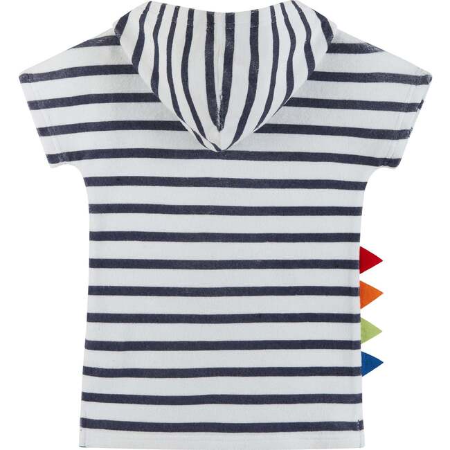 Striped Croc French Terry Cover-Up, Navy And White Stripe - Cover-Ups - 2