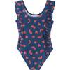 Watermelon One-Piece Swim Suit, Blue - One Pieces - 3