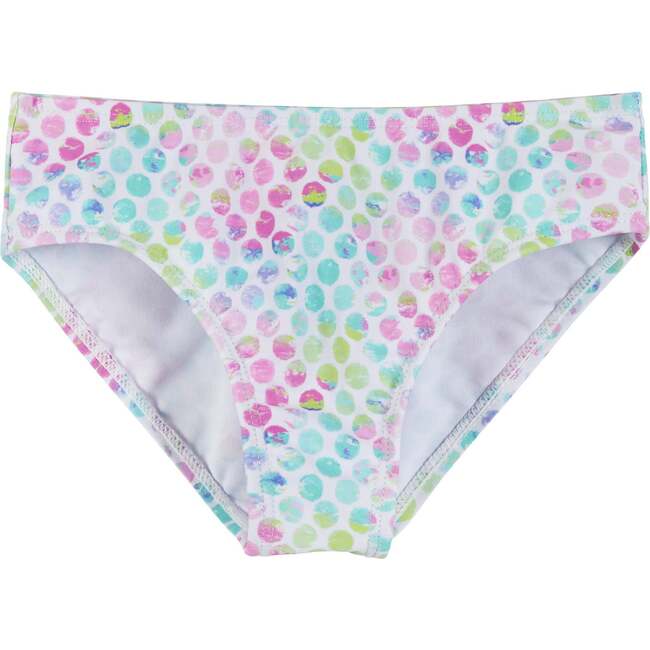 Tie-Dye Dotted Bikini With Skirt, Aqua - Two Pieces - 4