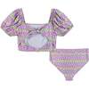 Tween Purple Star Fish Bikini, Rainbow - Two Pieces - 2 - thumbnail