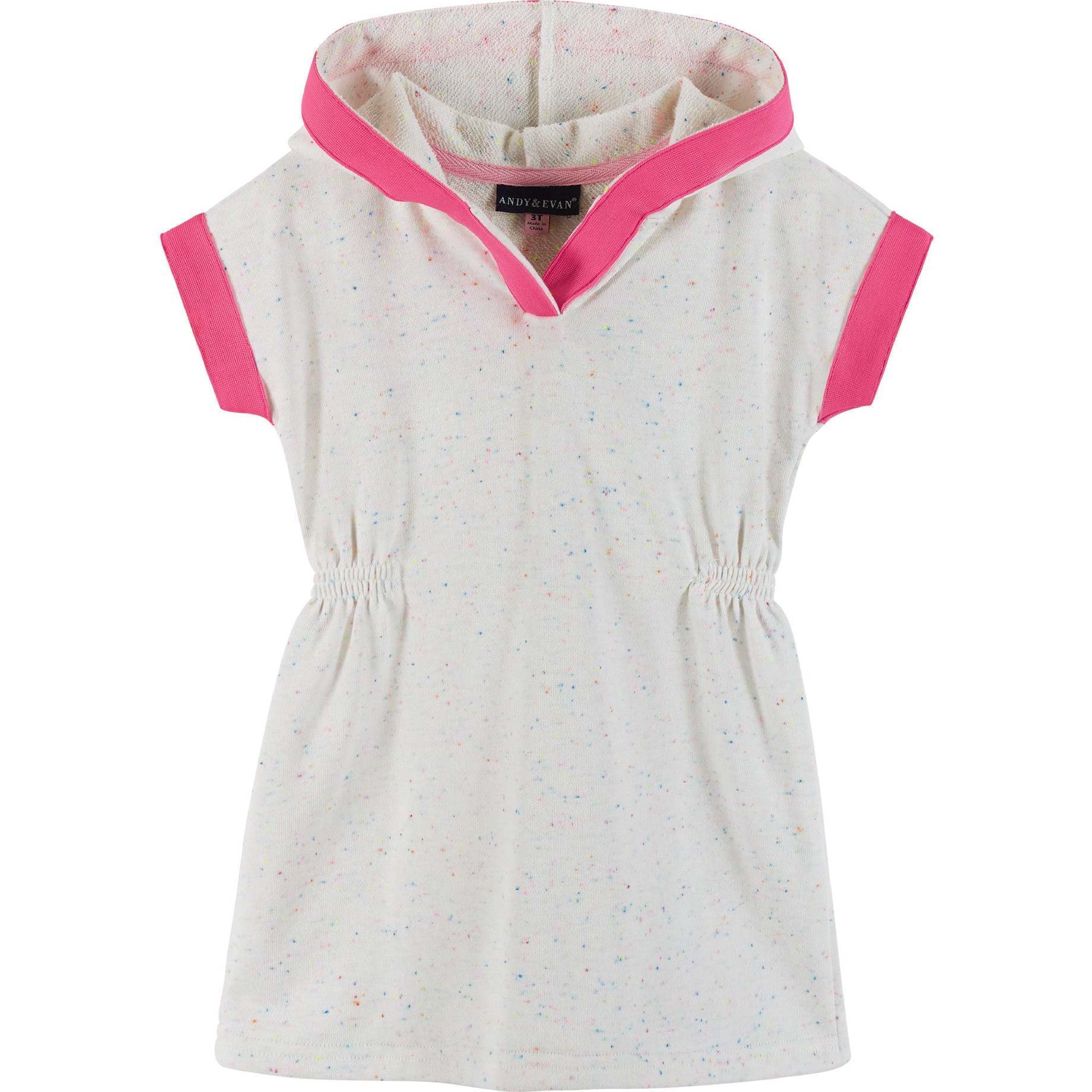 Speckled Nep Fabric Hooded Cover-Up, White - Cover-Ups - 1