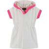 Speckled Nep Fabric Hooded Cover-Up, White - Cover-Ups - 1 - thumbnail