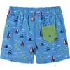 Stretch Sailboat Shark Board Short, Blue - Swim Trunks - 2