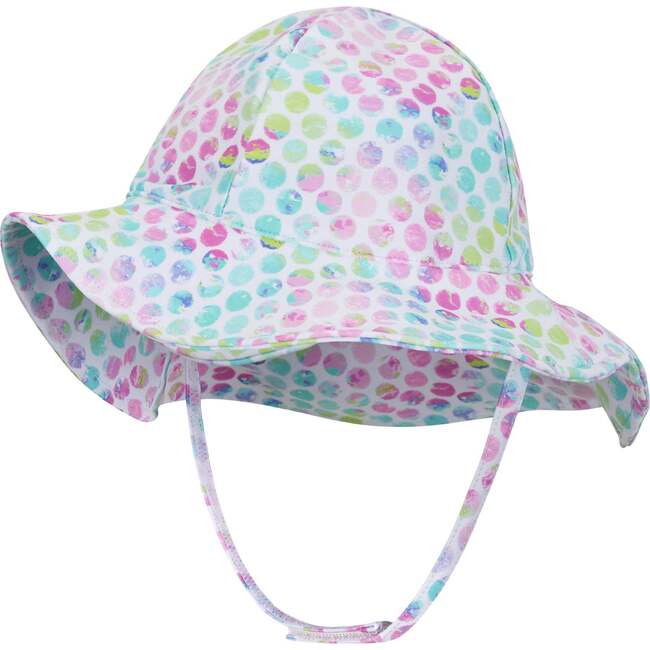 Tie-Dye Dotted One-piece Swim And Hat Set, Blue - One Pieces - 4