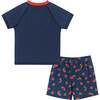 Short Sleeve Watermelon Rashguard Swim Set, Navy - Mixed Apparel Set - 3