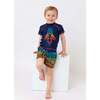 Short Sleeve Rocket Rashguard Swim Set, Navy - Mixed Apparel Set - 2