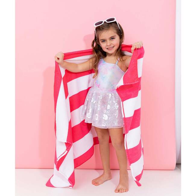 Swimsuit With Skirt Set, Pink And Silver - Mixed Apparel Set - 4