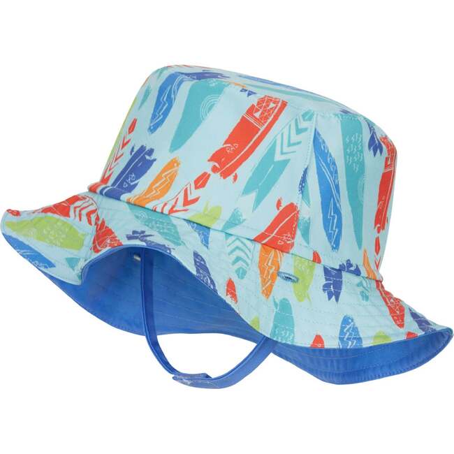 Reversible Surf Board Bucket Hat, Blue - Hats - 1