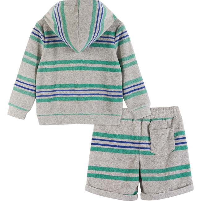 Shark French Terry Cover-Up Hoodie Set, Gray - Mixed Apparel Set - 2