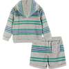 Shark French Terry Cover-Up Hoodie Set, Gray - Mixed Apparel Set - 2