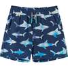 Short Sleeve Tie-Dye Shark Rashguard Swim Set, Blue - Mixed Apparel Set - 4