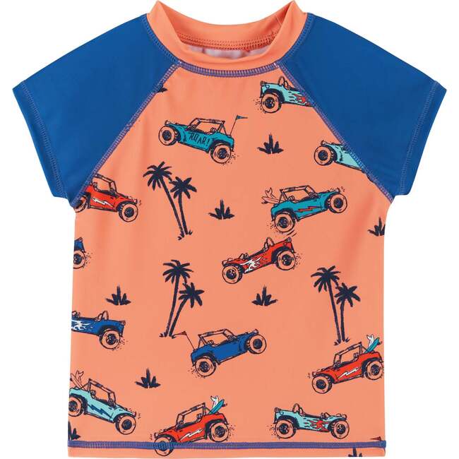 Short Sleeve Dune Buggy Rashguard Swim Set, Orange - Mixed Apparel Set - 4