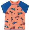 Short Sleeve Dune Buggy Rashguard Swim Set, Orange - Mixed Apparel Set - 4