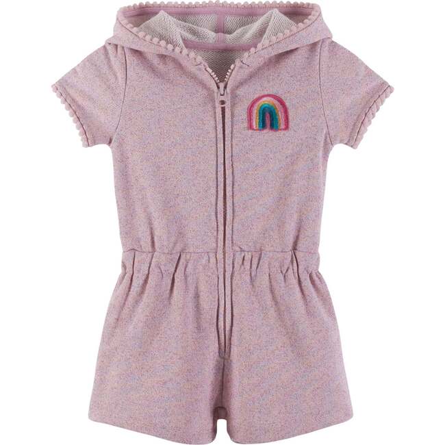 Rainbow Cover-Up Romper, Pink - One Pieces - 1