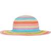Rainbow Striped Sun Hat, Beige - Hats - 1 - thumbnail