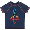 Short Sleeve Rocket Rashguard Swim Set, Navy - Mixed Apparel Set - 5