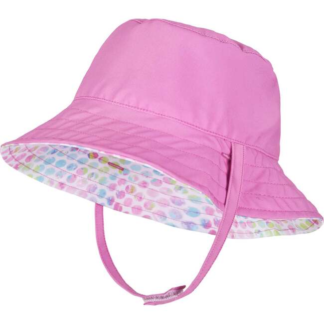 Reversible Bucket Hat, Blue And Pink Dots - Hats - 3