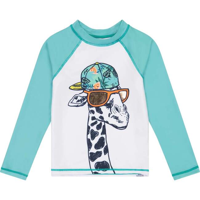 Long Sleeve Giraffe Rashguard Swim Set, Green - Rash Guards - 2