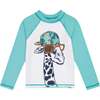 Long Sleeve Giraffe Rashguard Swim Set, Green - Rash Guards - 2
