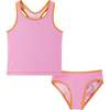Reversible Tie-Dye Print Two-Piece Swim Suit, Pink - Two Pieces - 2 - thumbnail