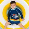 Long Sleeve Scuba Rashguard Swim Set, Navy - Mixed Apparel Set - 2