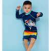Long Sleeve Scuba Rashguard Swim Set, Navy - Mixed Apparel Set - 3