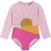 Glittery Sunshine Rashguard, Pink - Rash Guards - 1 - thumbnail