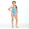 Reversible Tropical Print Two-Piece Swim Suit, Green And Pink - Two Pieces - 3