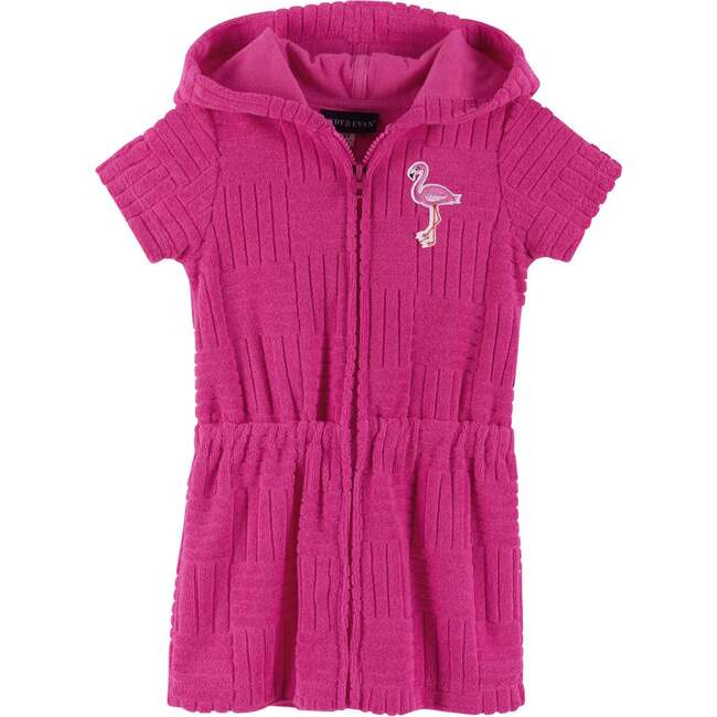 Hooded Flamingo Cover-Up Dress, Pink