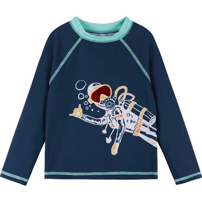Long Sleeve Scuba Rashguard Swim Set, Navy - Mixed Apparel Set - 4