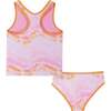 Reversible Tie-Dye Print Two-Piece Swim Suit, Pink - Two Pieces - 3 - thumbnail
