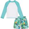 Long Sleeve Giraffe Rashguard Swim Set, Green - Rash Guards - 5