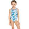 Reversible Tropical Print Two-Piece Swim Suit, Green And Pink - Two Pieces - 4