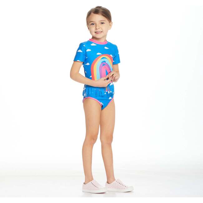 Fringe Rainbow Rashguard Set, Blue - Rash Guards - 3