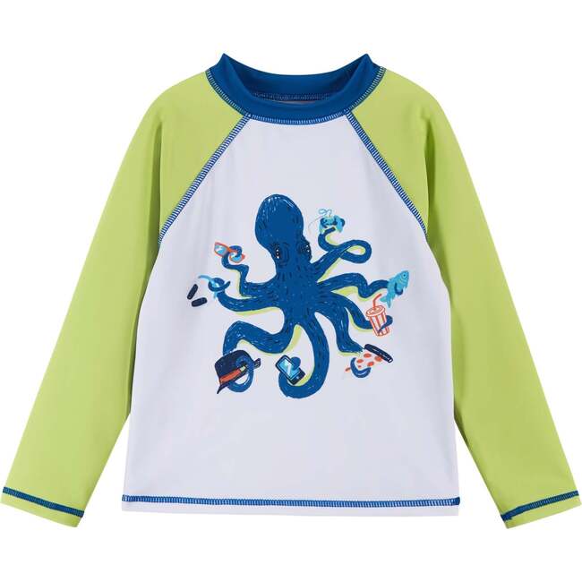 Long Sleeve Crazy Octo Rashguard Swim Set, Green - Rash Guards - 2