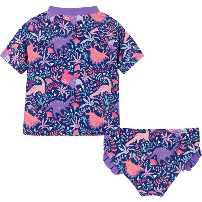 Dino Rashguard Set, Purple - Rash Guards - 2