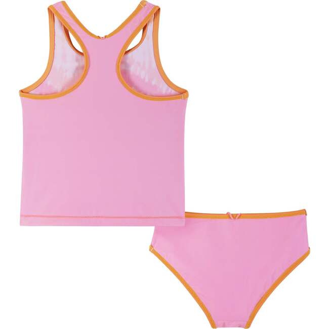 Reversible Tie-Dye Print Two-Piece Swim Suit, Pink - Two Pieces - 4