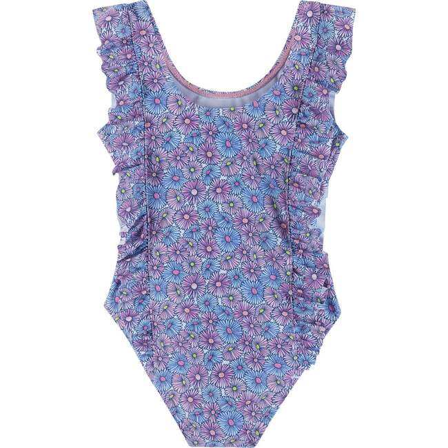 Daisy Ruffle One-Piece Swim Suit, Purple - One Pieces - 3