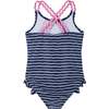 Flamingo One-Piece Swim Suit, Blue - One Pieces - 3